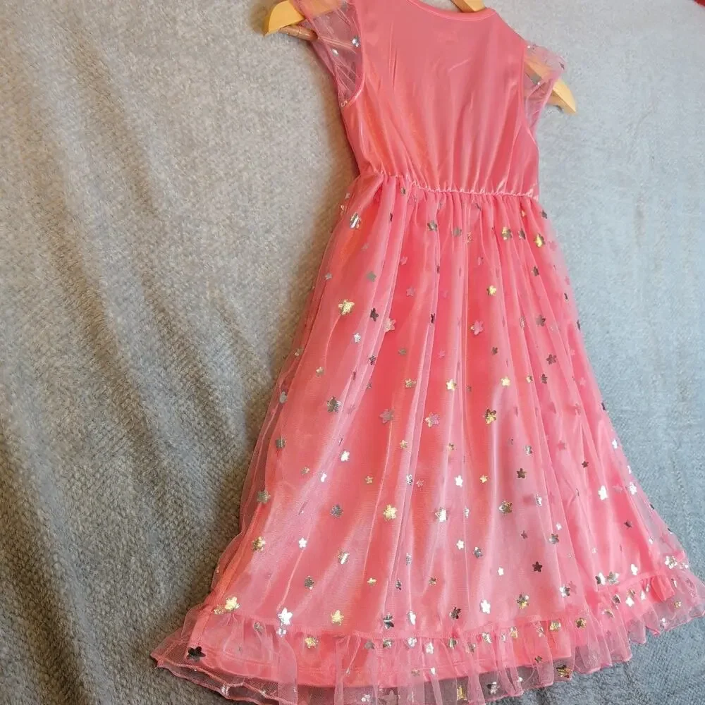 Pajamas Dress Bluey Bingo and Friends Toddler Girl's Pink Satinet Nightgown 6T - Picture 6 of 8